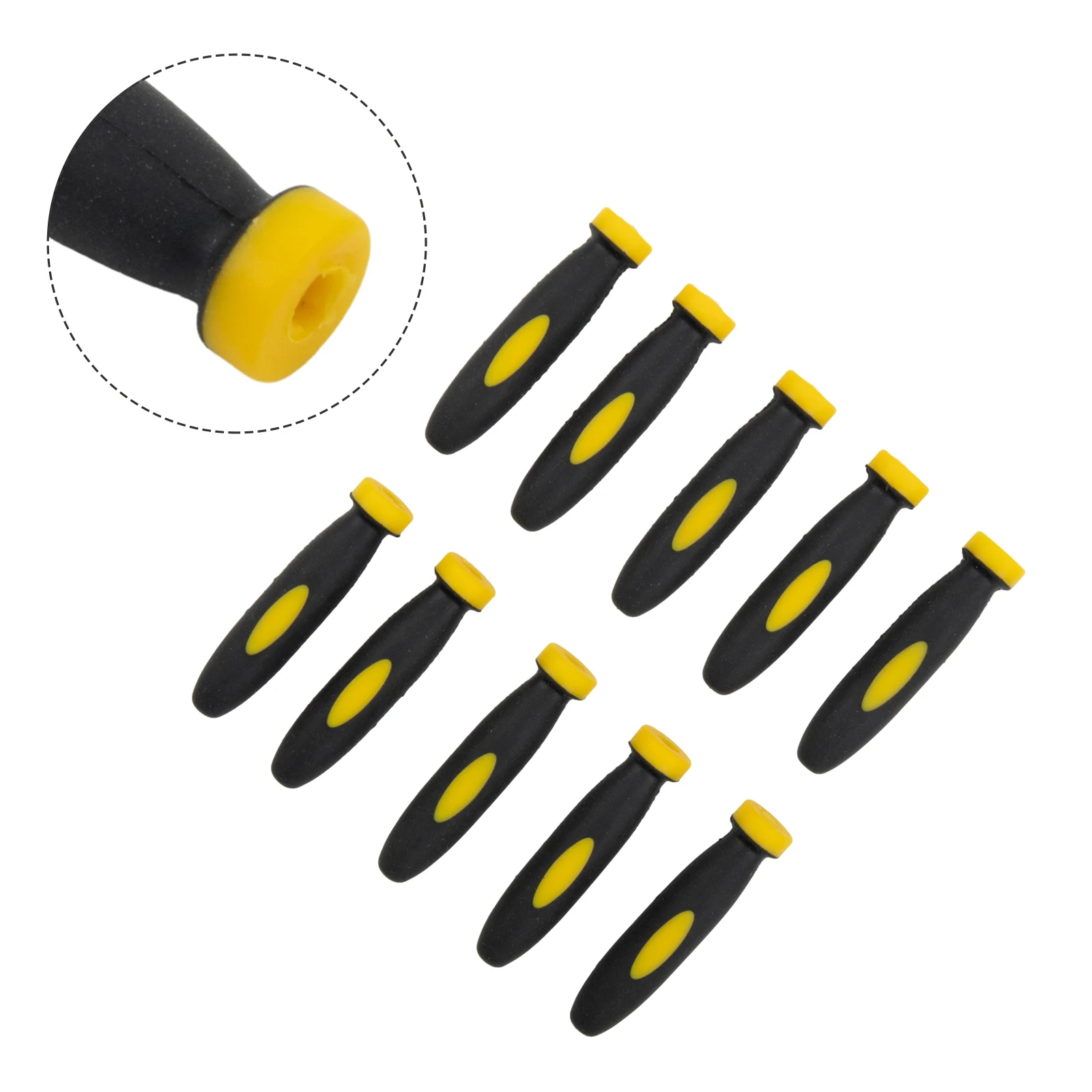 

10pcs Rubber Files Handles 3mm Hole 2.36x0.19 Inch For Metal File Wood Rasp Hammers For Small Files Hand Tool Accessory