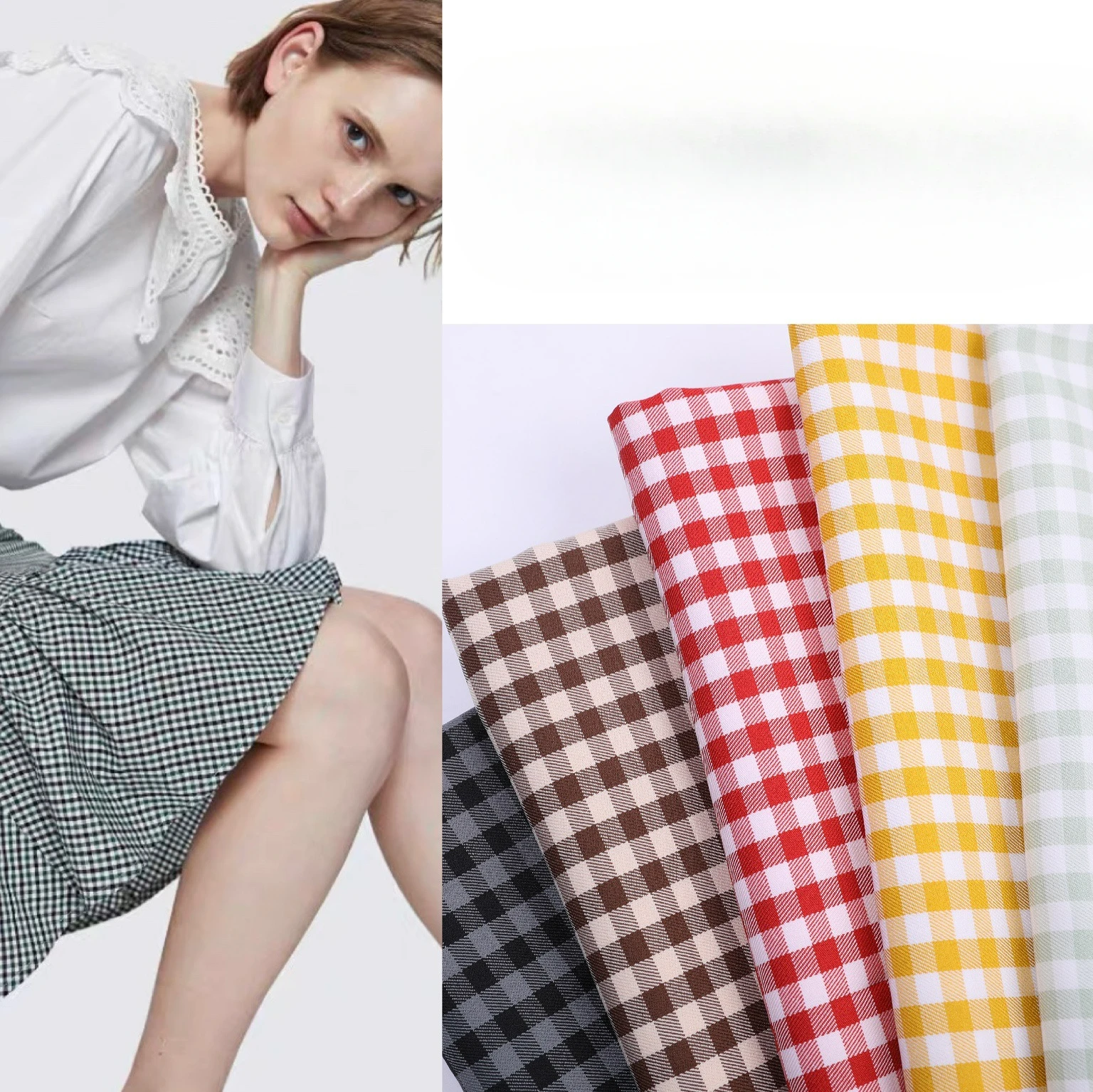 

Polyester Stretch Twill Yarn-dyed Chaoyang Plaid Fabric, Spring, Summer and Autumn Men's and Women's Shirts, Pants and Skirts