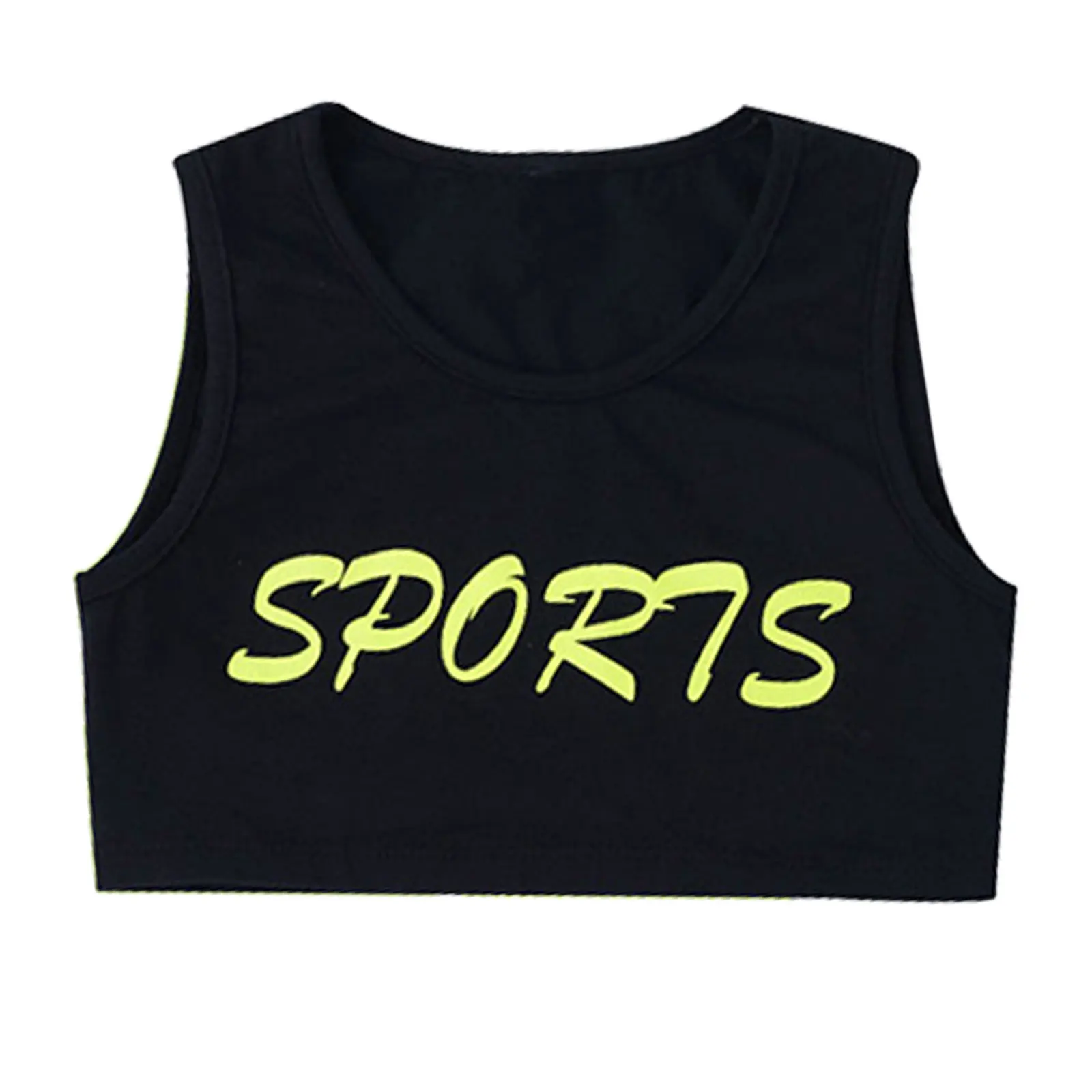 

Kid Teens Sport Tank Tops Sleeveless Jazz Dance Performance Crop Top Girl Ballet Dance Workout Gymnastics Vest Yoga Activewear