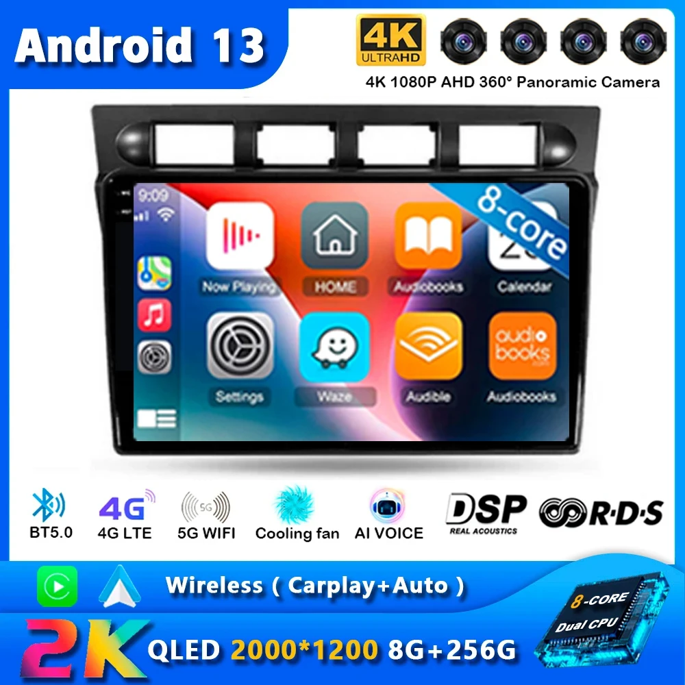 

Android 13 Car Radio Carplay For Kia Picanto SA Morning 2004 - 2007 Multimedia Player Stereo GPS WIFI+4G wireless Auto video DSP