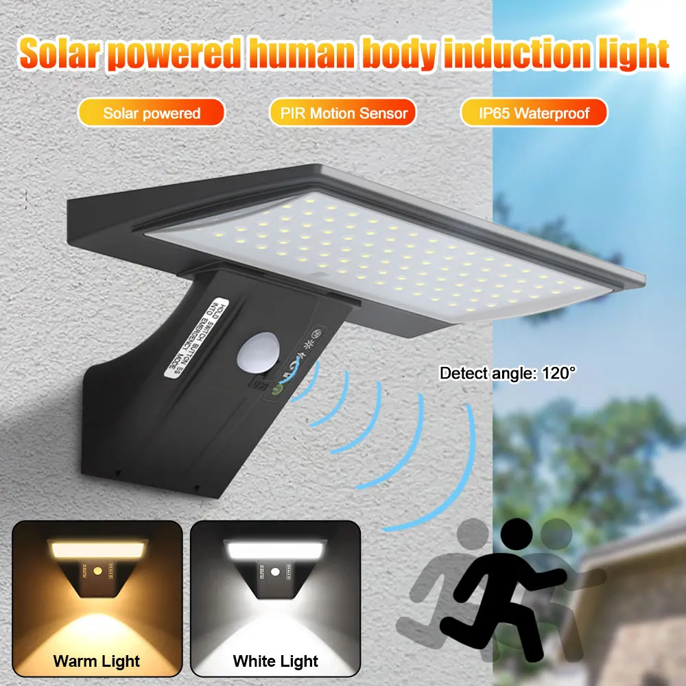 

New Security Lights Solar Lights Outdoor Waterproof with Motion Sensor 4 Modes 90 LEDs Wall Lights for Porch Yard Garden