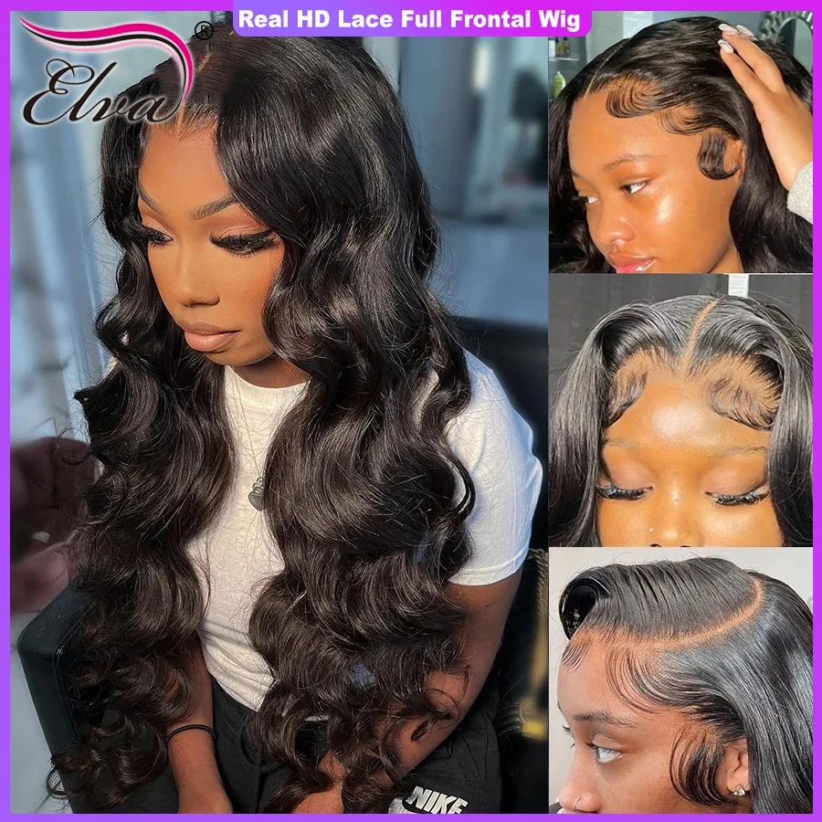 

Elva Hair HD 13x6 Transparent Body Wave Lace Frontal Wig 13x4 Front Human Hair 5x5 Ready To Wear Go Glueless Wig 250 Density