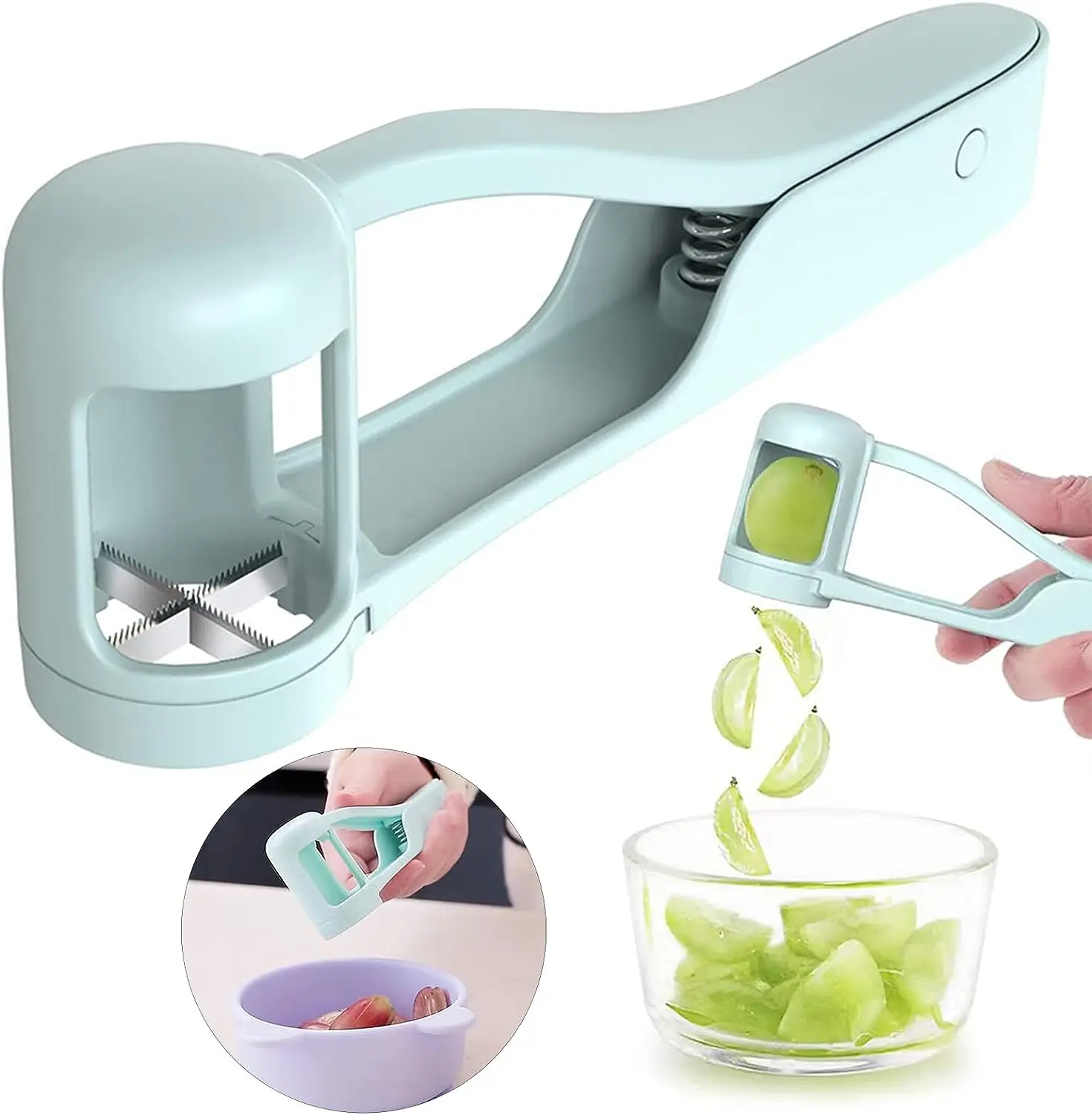 

Grape Cutter Grapes Cherry Tomato Strawberry Cutter Quarter Slicer Vegetable Fruit Salad Cake Kitchen Tool for Toddlers Baby