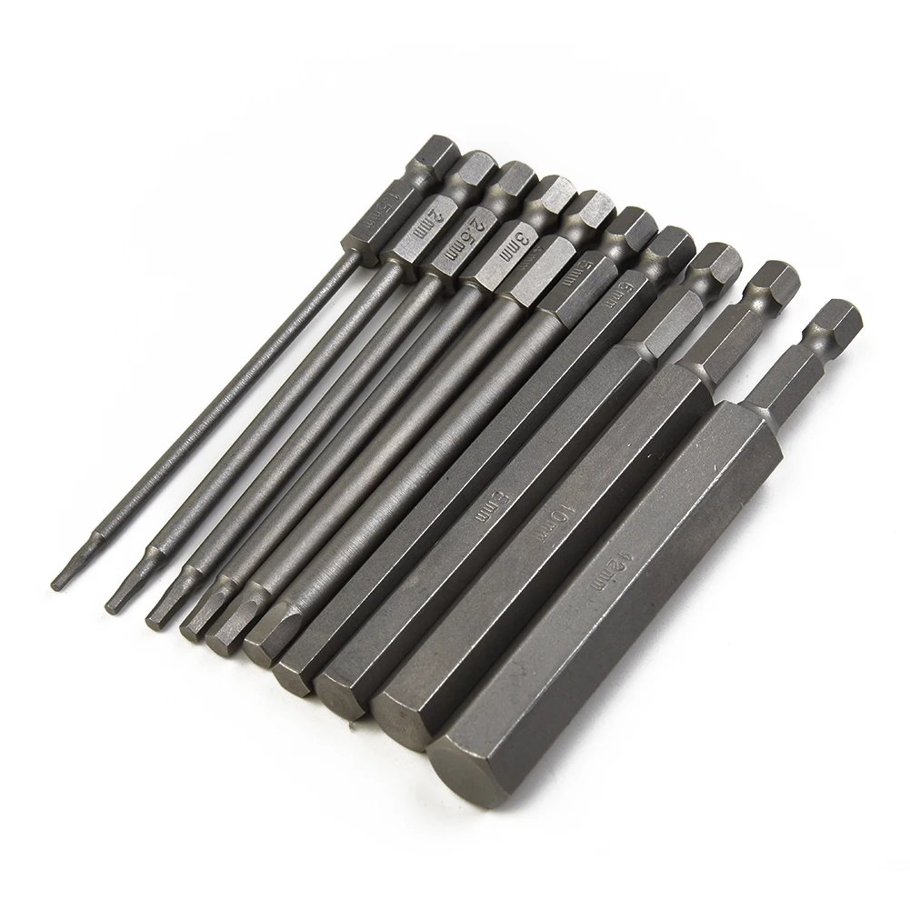 10PCS Magnetic Tip 1/4" Hex Head Wrench Drill Bit Set 100mm Steel Screwdriver Bits Metric Hex Key Screwdriver Bits Hand Tools
10PCS Magnetic Tip 1/4" Hex Head Wrench Drill Bit Set 100mm Steel Screwdriver Bits Metric Hex Key Screwdriver Bits Hand Tools