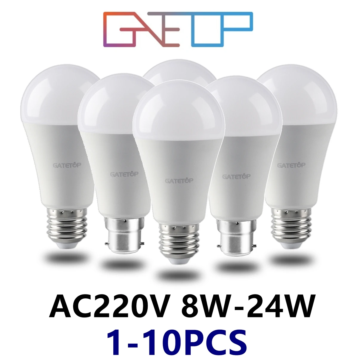 

Led Bulb Lamps Light Real Power 8W-24W 3000K/4000K/6000K E27 B22 AC220V Super Bright Warm White Light Lampada for Home