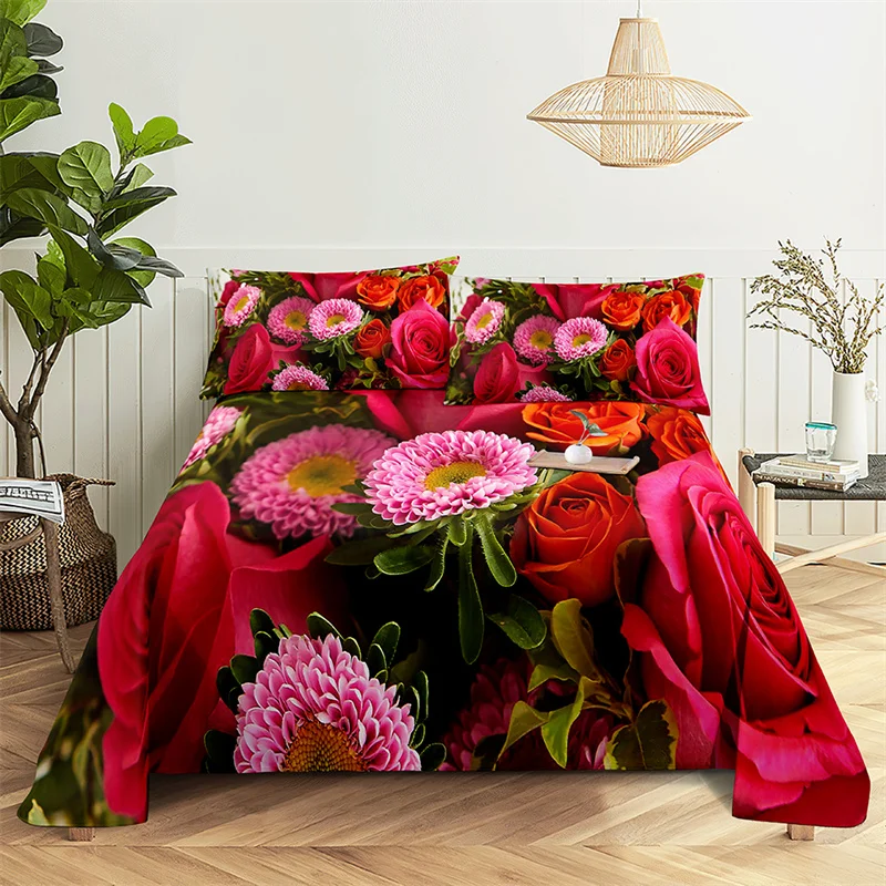 

Home Bedsheets Red Rose Single Bedsheet Fashion Design Flowers Sheets Queen Size Bed Sheets Set Bed Sheets and Pillowcases