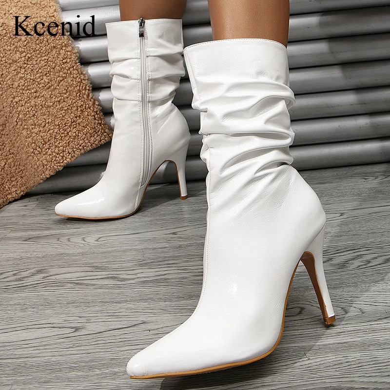 Kcenid New White Pleated Leather Boots Womens Winter 2023 Sexy Pointed Toe Zipper Pumps Thin High Heels Booties Shoes Autumn
Kcenid New White Pleated Leather Boots Womens Winter 2023 Sexy Pointed Toe Zipper Pumps Thin High Heels Booties Shoes Autumn