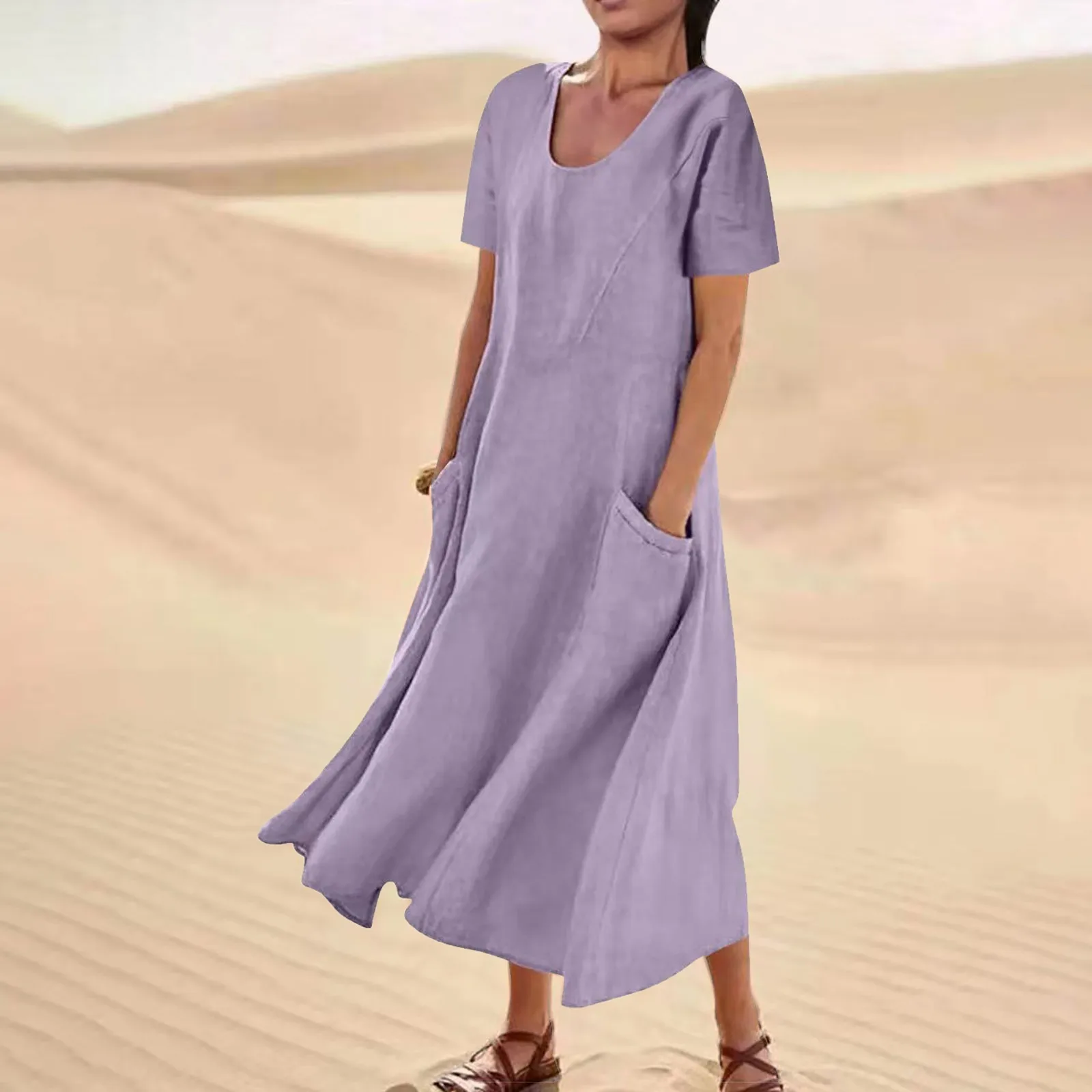 Female Casual Summer Loose Fit Long Dress 2024 Women Summer O-Neck Short Sleeve Solid Color Maxi Dress Woemn‘S Pockets Dresses
Female Casual Summer Loose Fit Long Dress 2024 Women Summer O-Neck Short Sleeve Solid Color Maxi Dress Woemn‘S Pockets Dresses