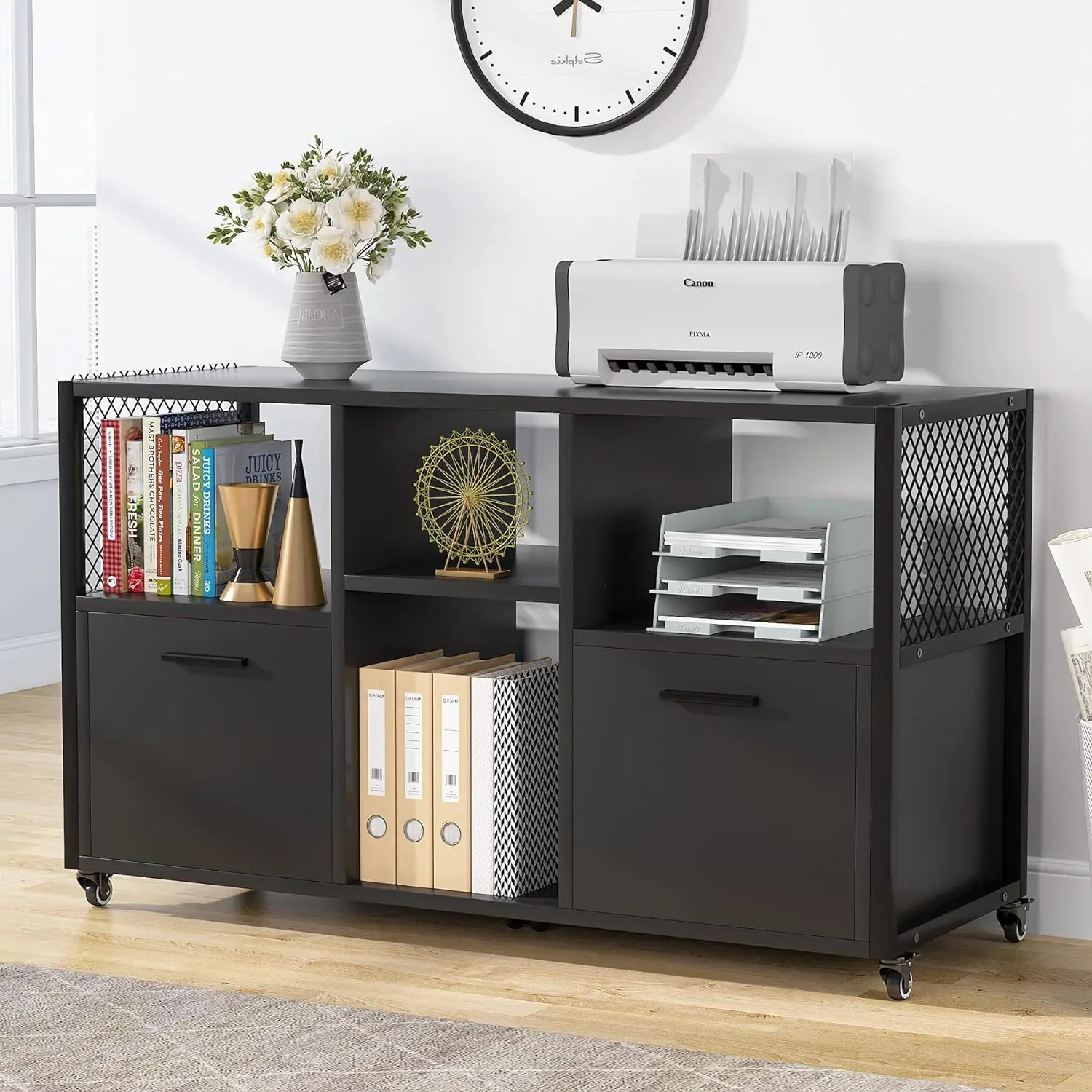 2 Drawer Wood File Cabinets, Modern Mobile Lateral Filing Cabinet for Letter/ A4 Size, Printer Stand with Open Storage Shelves
2 Drawer Wood File Cabinets, Modern Mobile Lateral Filing Cabinet for Letter/ A4 Size, Printer Stand with Open Storage Shelves