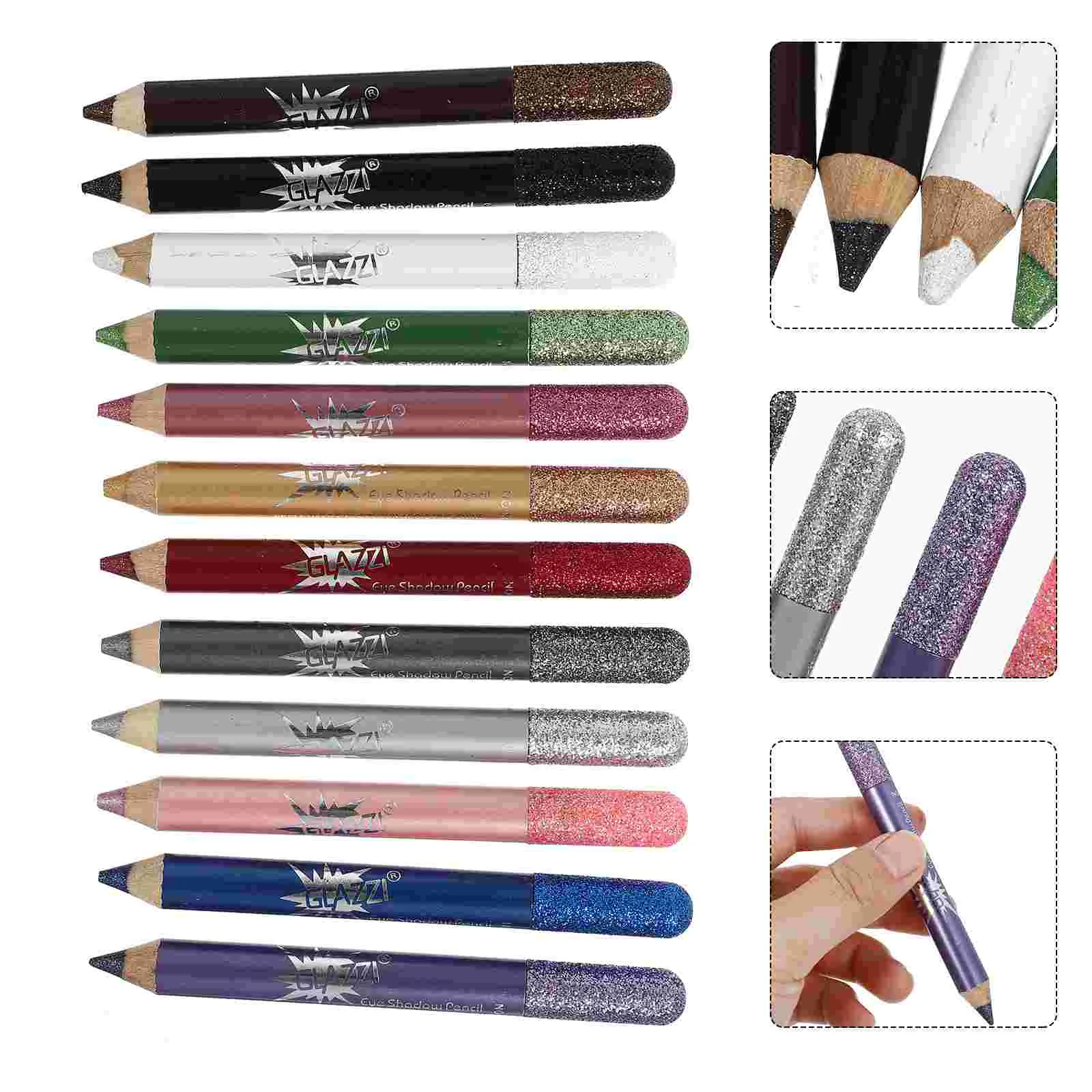 

12 Pcs Pearlescent Eyeshadow Pencil Glitter Crayons Colors Stick Makeup Shine Women Cosmetics Powder for Miss Sticks