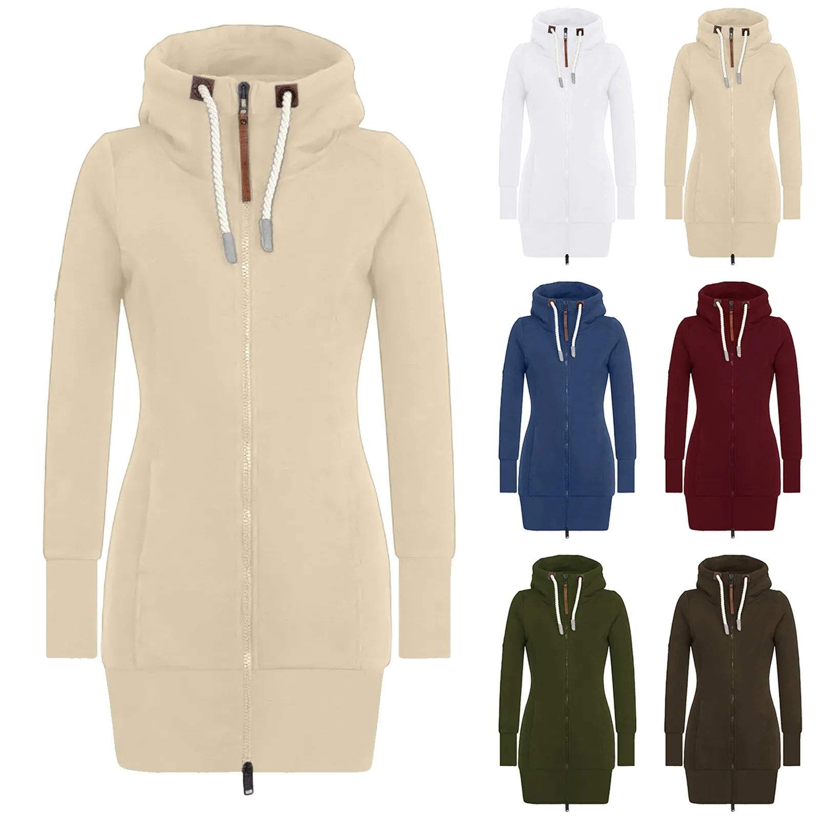 Workout Pack Women's Solid Color High Collar Sweatshirt Drawstring Slim Graceful Blouse Coat Casual Long Sleeve Top
Workout Pack Women's Solid Color High Collar Sweatshirt Drawstring Slim Graceful Blouse Coat Casual Long Sleeve Top