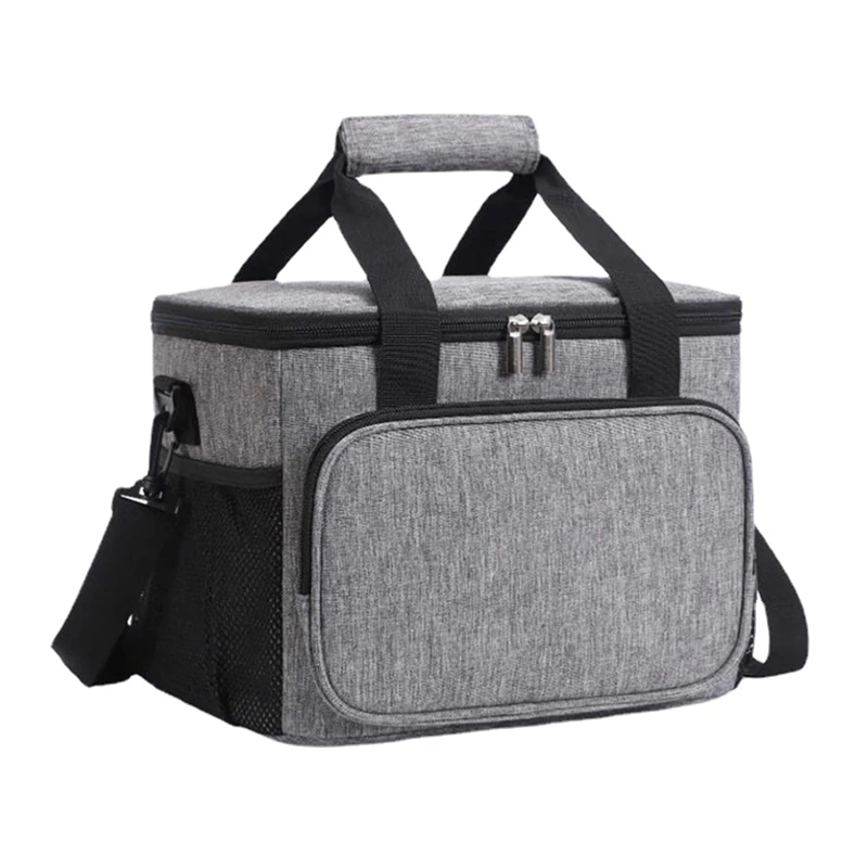 

Lunch Bag Insulated Lunch Box For Women/Men Reusable Lunch Tote Bag With Adjustable Shoulder Strap,Front Zipper Pocket