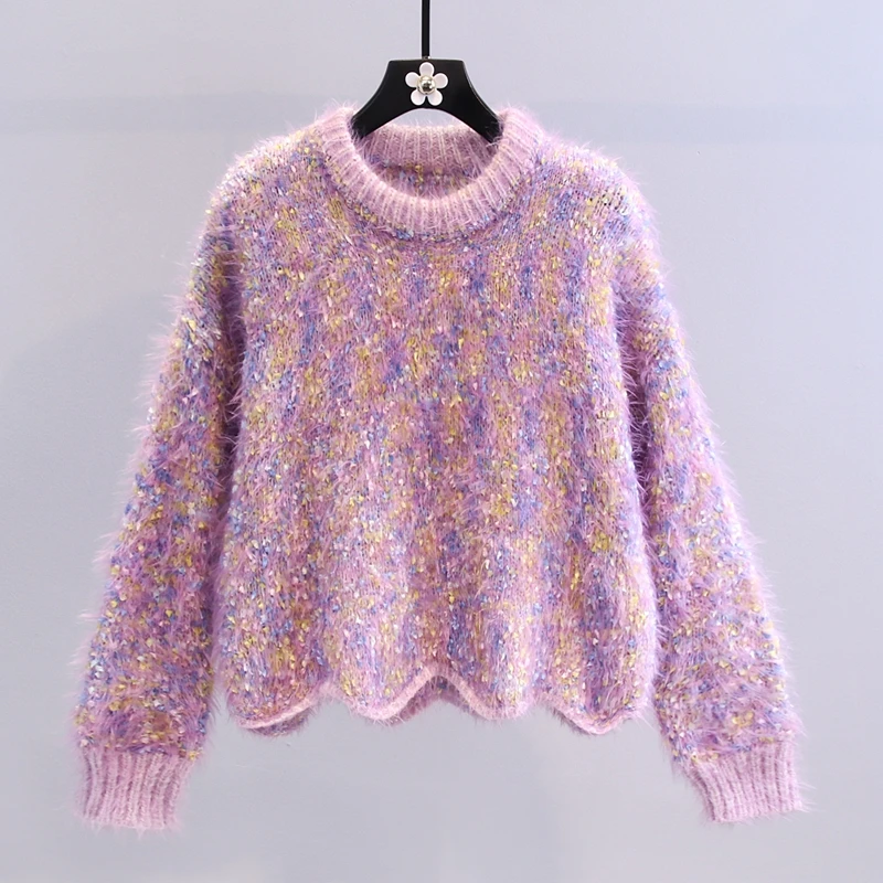 Harajuku Sweet Faux Mink Hair Sweater For Women Autumn Winter Long Sleeve Loose Jumper Lady Cute Fresh Hairy Knitwear Top
Harajuku Sweet Faux Mink Hair Sweater For Women Autumn Winter Long Sleeve Loose Jumper Lady Cute Fresh Hairy Knitwear Top