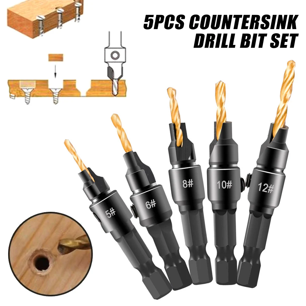 4/5PCS Conical Drill Bit Countersink Drill Woodworking Drilling Pilot Holes HSS Universal Counterbore Cutter Screw Hole Drill
4/5PCS Conical Drill Bit Countersink Drill Woodworking Drilling Pilot Holes HSS Universal Counterbore Cutter Screw Hole Drill