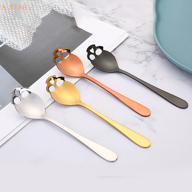 

Stainless Steel coffee Scoop Skull shape dessert spoon Food grade ice cream candy tea spoon tableware Sugar Flour Shift Shaker