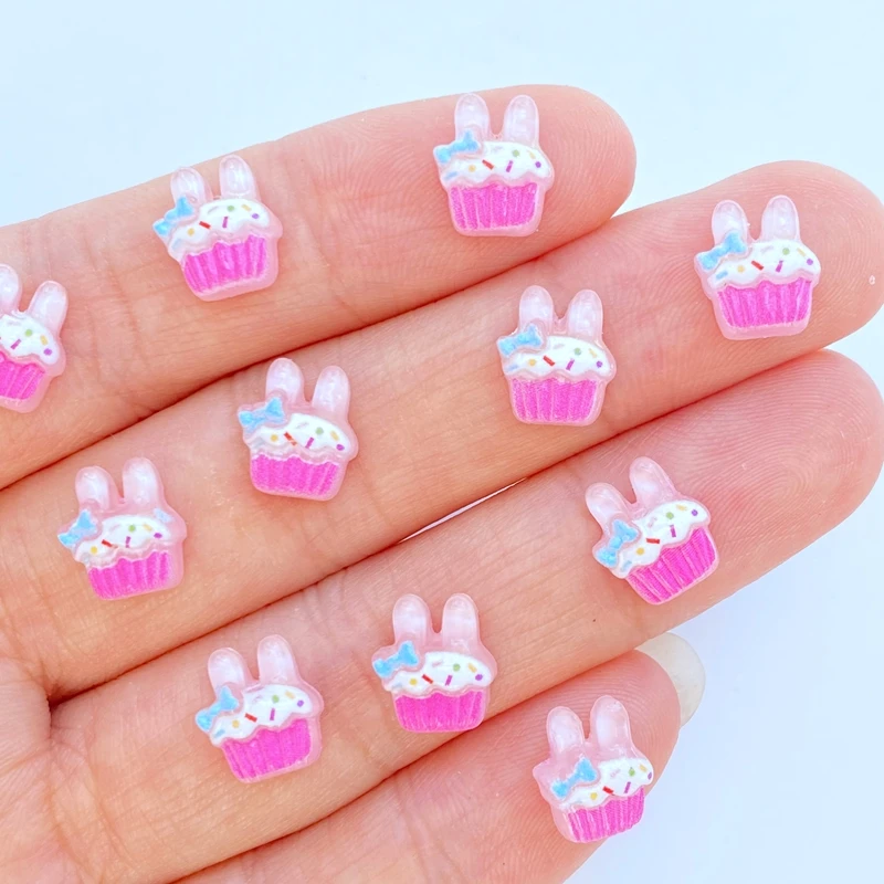 

50Pcs Resin Flat Back Cartoon Shiny Cute Rabbit Nail Art For DIY Manicure Decorations Jewelry Making Hairwear Accessories