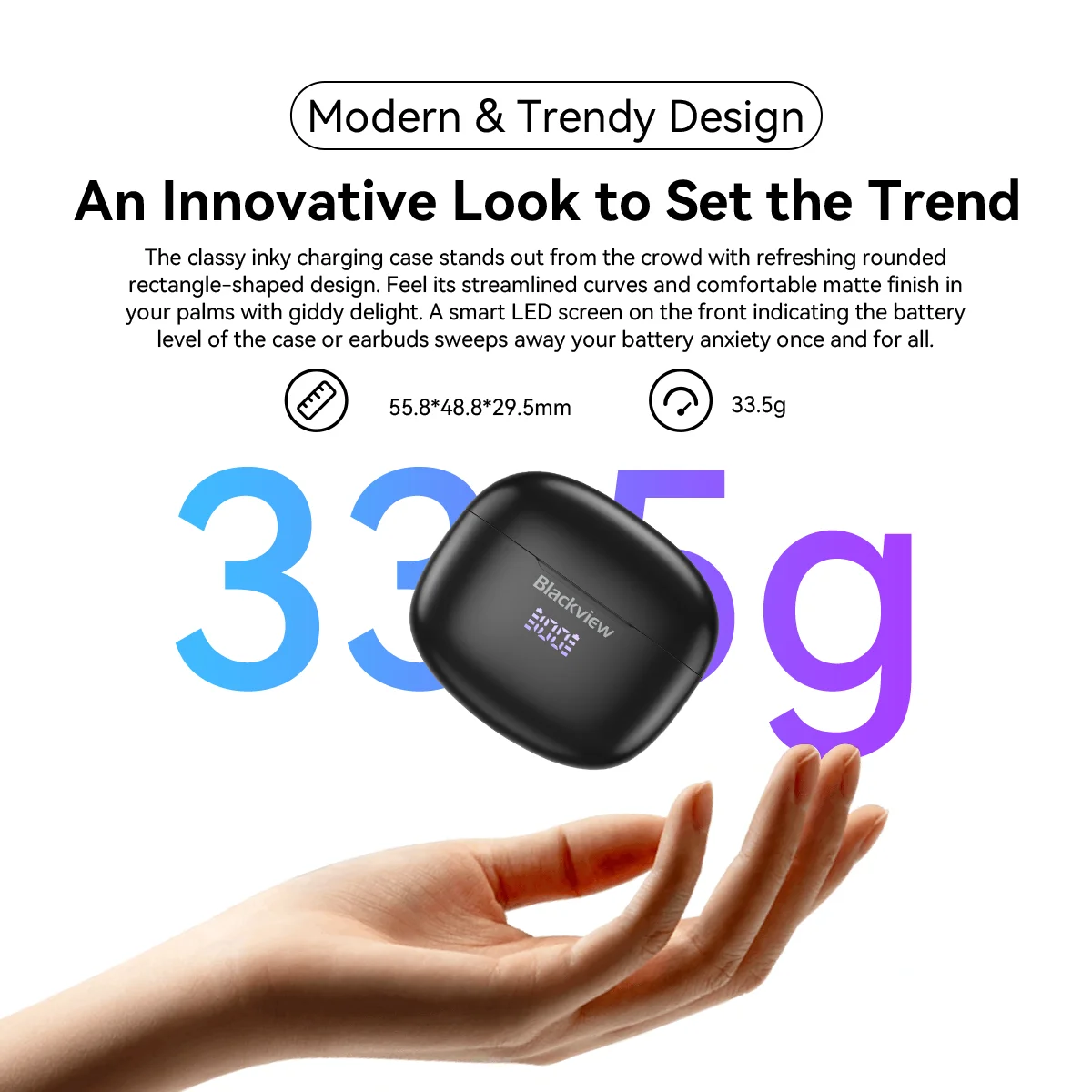 Blackview-Écouteurs Bluetooth sans fil portables AirBuds 7, écouteurs intra-auriculaires avec microphone, charge sans fil pour téléphone portable, nouveau 6