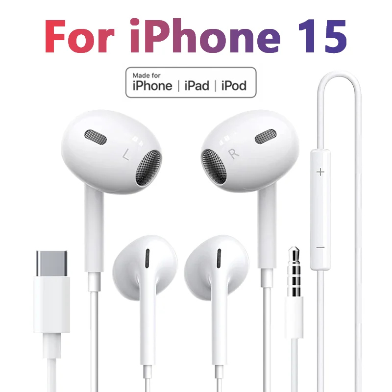 For Apple iPhone 15 Pro Max Headphones HiFi Music Earbud Handfree Earphone Type-C 3.5mm With Mic For iPad 2023 Samsung Xiaomi
For Apple iPhone 15 Pro Max Headphones HiFi Music Earbud Handfree Earphone Type-C 3.5mm With Mic For iPad 2023 Samsung Xiaomi