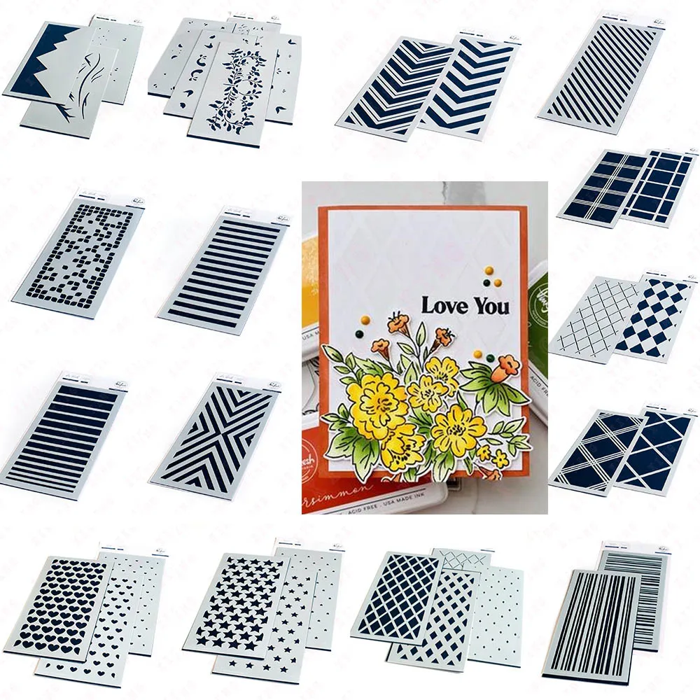 Slimline Hearts Stars Diamond Builder Skinny Plaid Layering Stencils Painting Scrapbook Coloring Embossing Decor Embossing Molds
Slimline Hearts Stars Diamond Builder Skinny Plaid Layering Stencils Painting Scrapbook Coloring Embossing Decor Embossing Molds