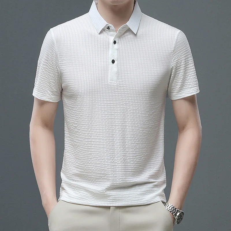 Business Office Simplicity Solid Color Polo-Neck Shirt Summer Summer Casual All-match Short Sleeve T-shirt Male Clothes New
Business Office Simplicity Solid Color Polo-Neck Shirt Summer Summer Casual All-match Short Sleeve T-shirt Male Clothes New