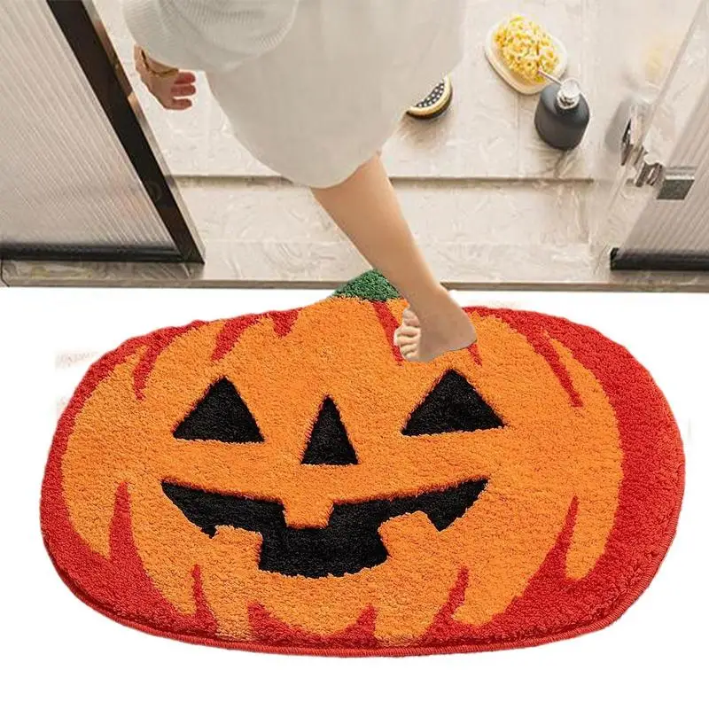 

Thanksgiving Day Pumpkin Harvest Doormat Modern Bedroom Kitchen Floor Mat Balcony Rug Door Mat Flowers Leaves Anti-slip Bath Mat