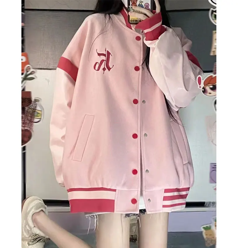 Deeptown Vintage Y2k Pink Bomber Jacket Women Korean Fashion Streetwear Oversized Cute Embroidery Track Jackets College Loose
Deeptown Vintage Y2k Pink Bomber Jacket Women Korean Fashion Streetwear Oversized Cute Embroidery Track Jackets College Loose