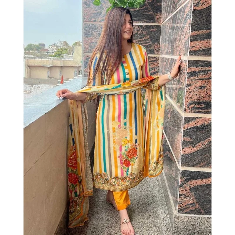 Multi Color Straight Kurta Palazzo Dupatta Set Pure Muslin Kurti Pant Sets 3 Pc.
Multi Color Straight Kurta Palazzo Dupatta Set Pure Muslin Kurti Pant Sets 3 Pc.