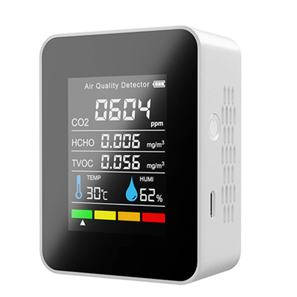 5 In1 CO2 Meter Digital Temperature Humidity Tester Carbon Dioxide Detector Air Quality Monitor TVOC HCHO Analyzer-B
5 In1 CO2 Meter Digital Temperature Humidity Tester Carbon Dioxide Detector Air Quality Monitor TVOC HCHO Analyzer-B
