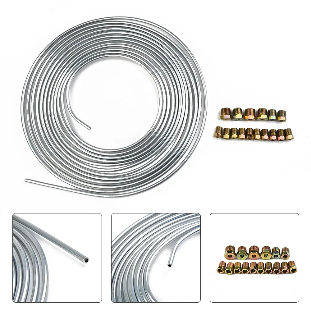 25 Ft 3/16 Brake Line Kit Steel Tube Roll Silver Flexible With 16*Fittings Durable And Practical Auto Replacement Parts
25 Ft 3/16 Brake Line Kit Steel Tube Roll Silver Flexible With 16*Fittings Durable And Practical Auto Replacement Parts