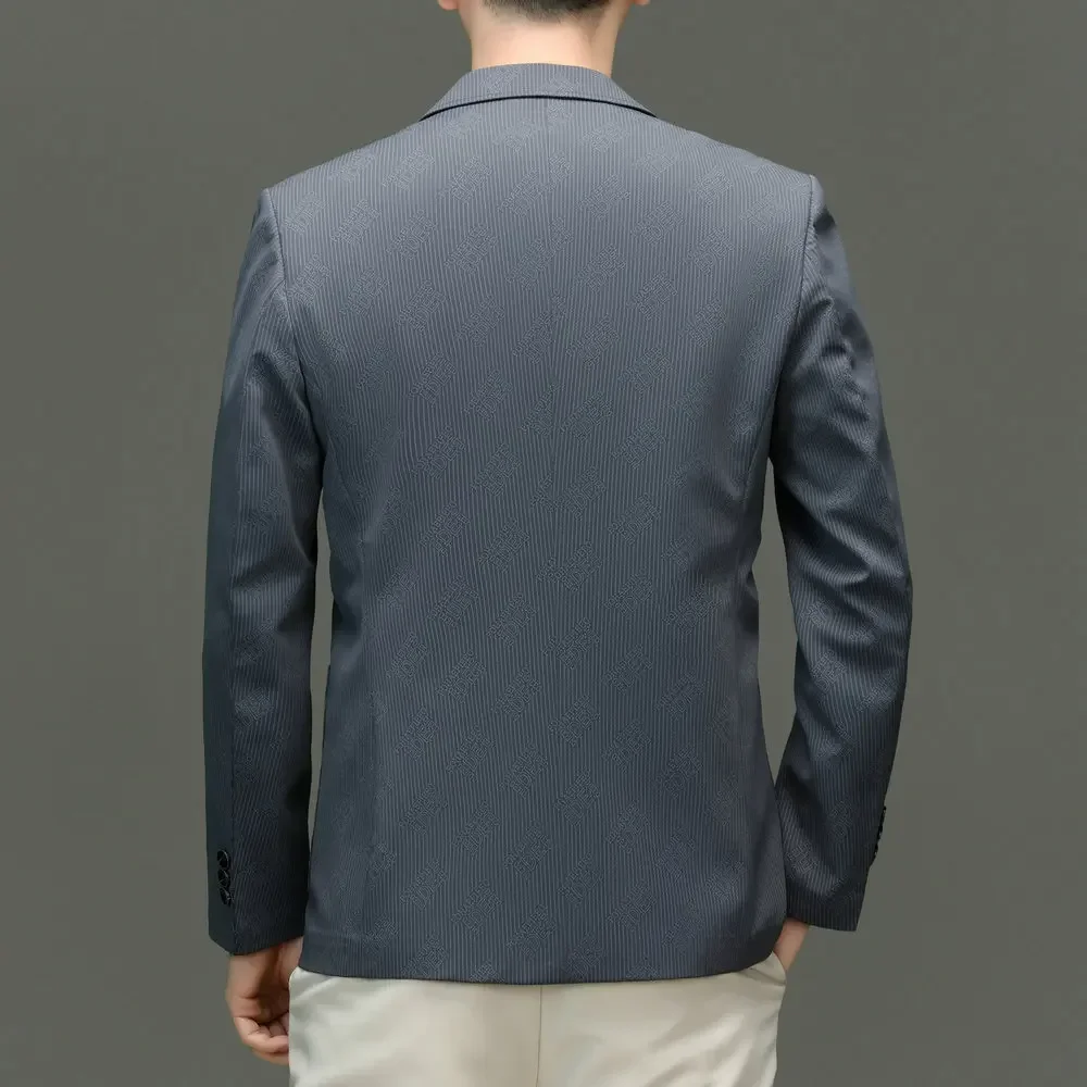 Men Casual Blazers Khaki Blue Gray Navy Letter Pinstripe Print Suit Jackets Spring Autumn Attire Trend Office Leisure Outfits
Men Casual Blazers Khaki Blue Gray Navy Letter Pinstripe Print Suit Jackets Spring Autumn Attire Trend Office Leisure Outfits