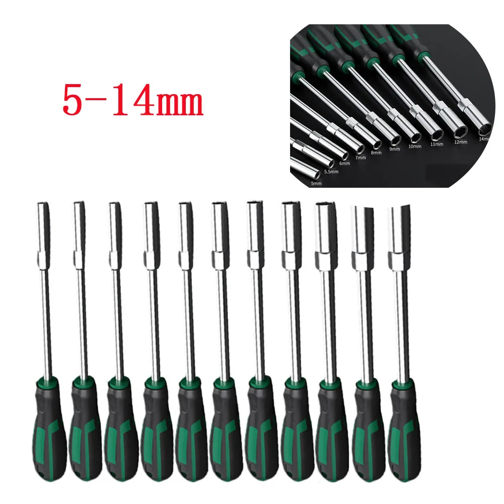 1pc 5-14mm 150mm Metal Socket Driver Hex Nut Key Wrench Screwdriver Nutdriver Anti-slip Hand Repair Tool Accessories
1pc 5-14mm 150mm Metal Socket Driver Hex Nut Key Wrench Screwdriver Nutdriver Anti-slip Hand Repair Tool Accessories 