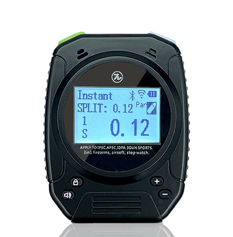 Shot timer for shooting training IPSC IDPA competition support bluetooth connect with display used in range.
Shot timer for shooting training IPSC IDPA competition support bluetooth connect with display used in range.