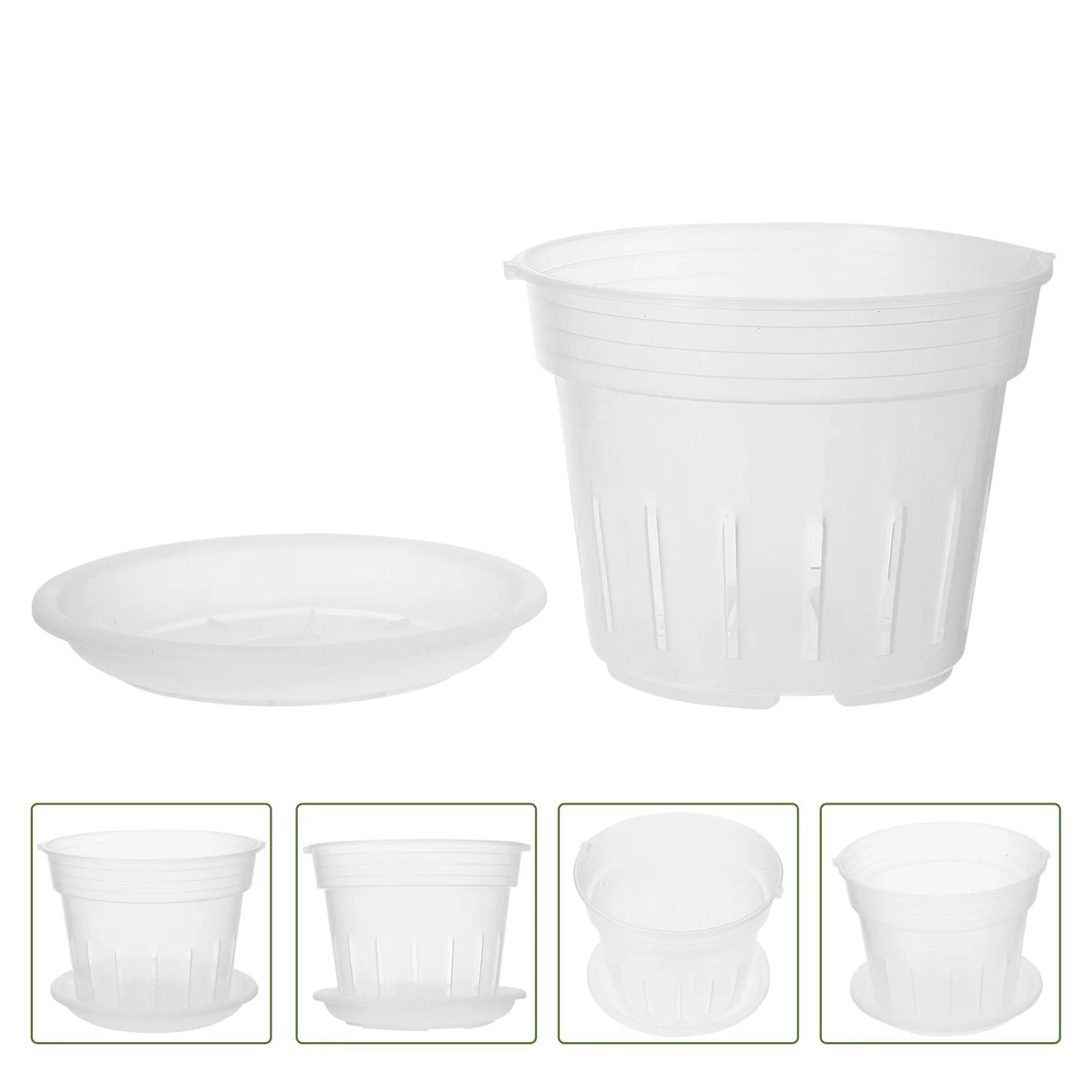 

Orchid Pot Pots With Tray Flower Plant Planting Holes Clear Hydroponic Cup Plastic Transparent Saucer Nutrition For Grow Cups