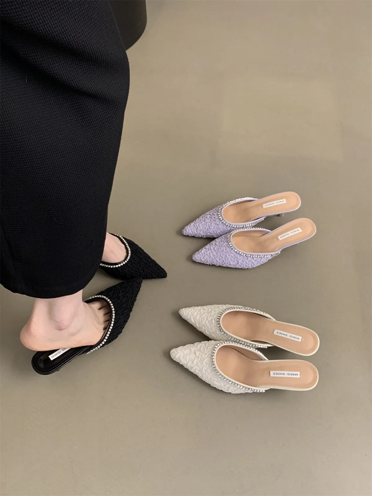 

Туфли-лодочки женские на высоком каблуке, заостренный носок, элегантные, сланцы, модная обувь, 2024