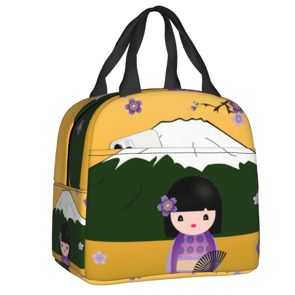 Purple Spring Kokeshi Doll Insulated Lunch Bag for Women Waterproof Japan Sakura Cooler Thermal Lunch Box Office Picnic Travel
Purple Spring Kokeshi Doll Insulated Lunch Bag for Women Waterproof Japan Sakura Cooler Thermal Lunch Box Office Picnic Travel