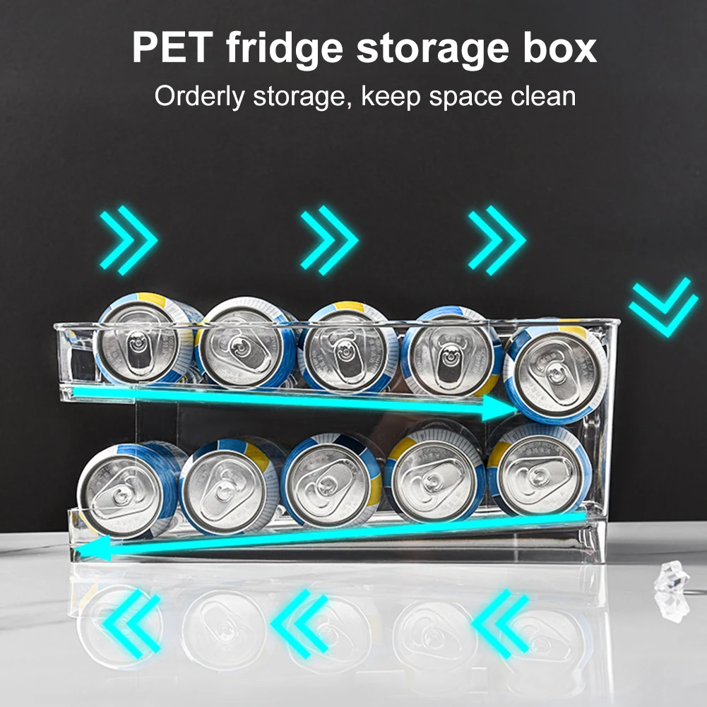 New Soda Cans Rack Holders Beverage Dispenser PET Refrigerator Storage Box Transparent Double-Layer Self-Rolling Beverage Racks
New Soda Cans Rack Holders Beverage Dispenser PET Refrigerator Storage Box Transparent Double-Layer Self-Rolling Beverage Racks