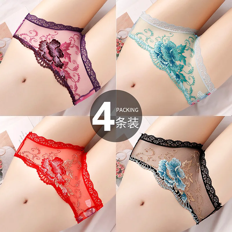 Underwear Women's Lace Sexy Hot Embroidery Mesh Low Waist Large Size Lightweight Traceless Triangle Pants 804
Underwear Women's Lace Sexy Hot Embroidery Mesh Low Waist Large Size Lightweight Traceless Triangle Pants 804