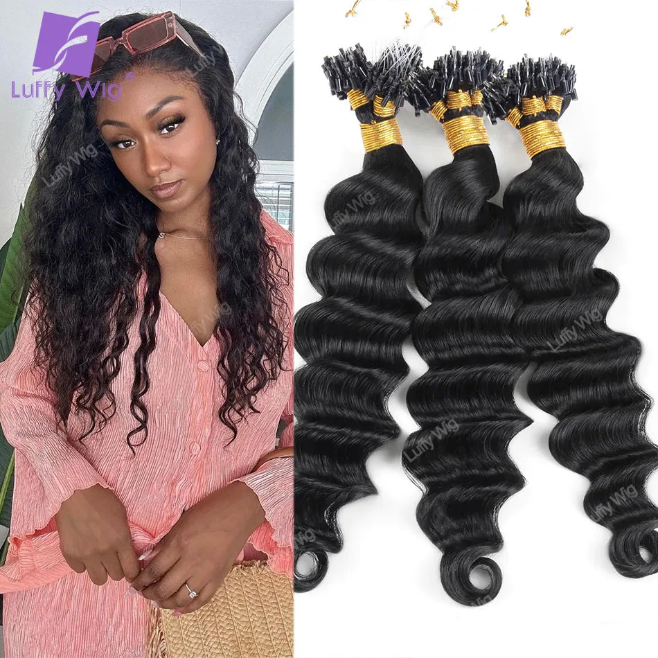 Micro Loop Human Hair Extensions Deep Wave Brazilian Remy Hair Micro Link Hair Bundles Natural Color For Black Women Luffy
Micro Loop Human Hair Extensions Deep Wave Brazilian Remy Hair Micro Link Hair Bundles Natural Color For Black Women Luffy