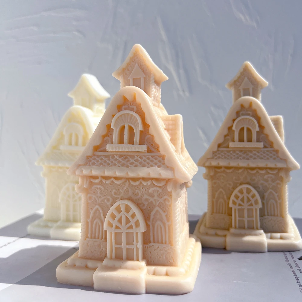 

Icing Mansion Silicone Mould Christmas Victorian House Candle Silicone Mold Gingerbread Home Plaster Gypsum Mould