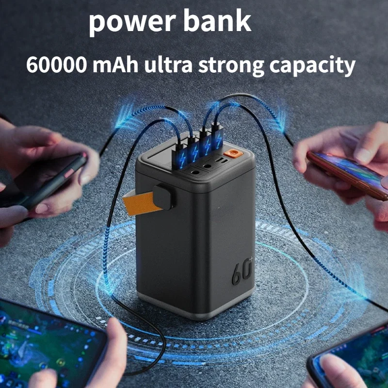 

Outdoor Emergency Portable Mobile Power Supply Mobile Phone Charger 60000mah Power Bank Large Capacity Power Bank