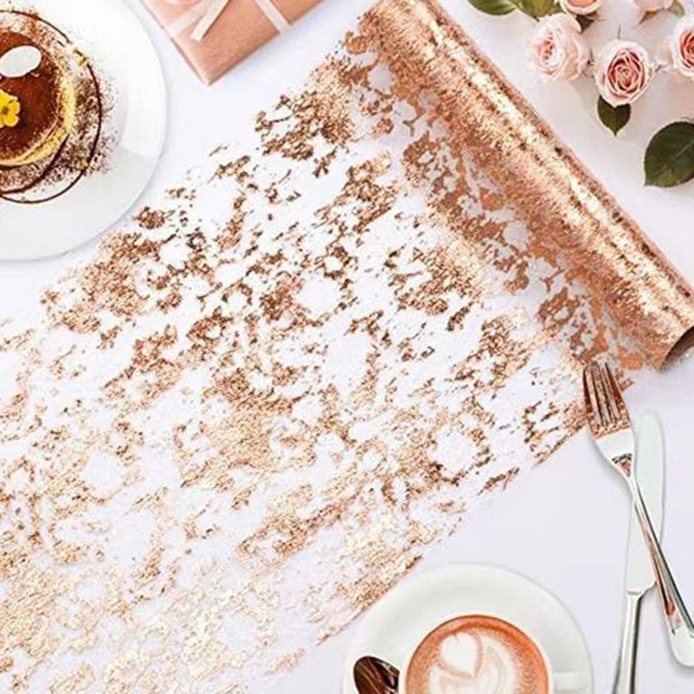 Golden Table Runner 28*1000cm Polyester Mesh Tablecloth Glitter Sequin Shinny Table Decoration Party Wedding Decoration
Golden Table Runner 28*1000cm Polyester Mesh Tablecloth Glitter Sequin Shinny Table Decoration Party Wedding Decoration
