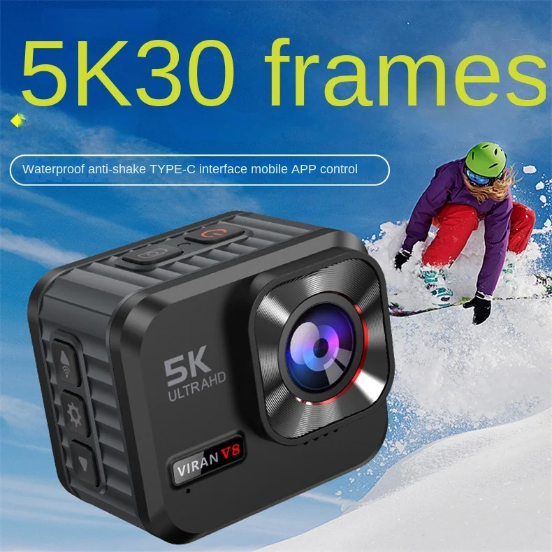 

VIRAN Action Camera 5K 30FPS EIS 50MP Wi-Fi Screen Zoom Pre Record 30M Waterproof Sport Camera With Sony Lens IP68