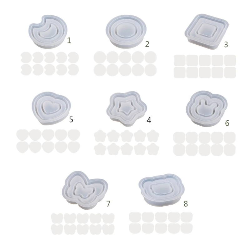 Resin Shaker Molds Set with 10 Seal Films Moon Star Bear Silicone Mold Keychain Necklace Pendant Epoxy Mold DIY N0HE
Resin Shaker Molds Set with 10 Seal Films Moon Star Bear Silicone Mold Keychain Necklace Pendant Epoxy Mold DIY N0HE
