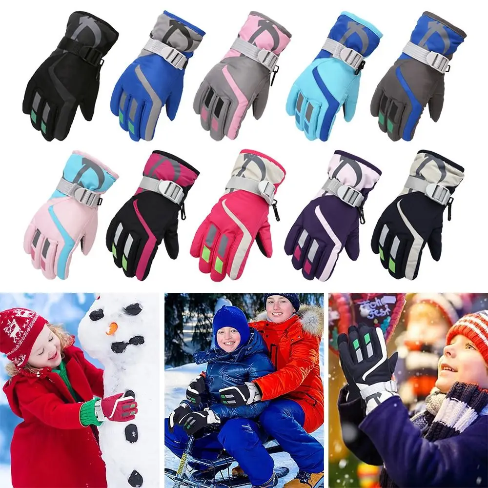 

Waterproof Children Ski Gloves New Fashion Non-slip Thicken Warm Kid Gloves Windproof Winter Warm Mountaineering