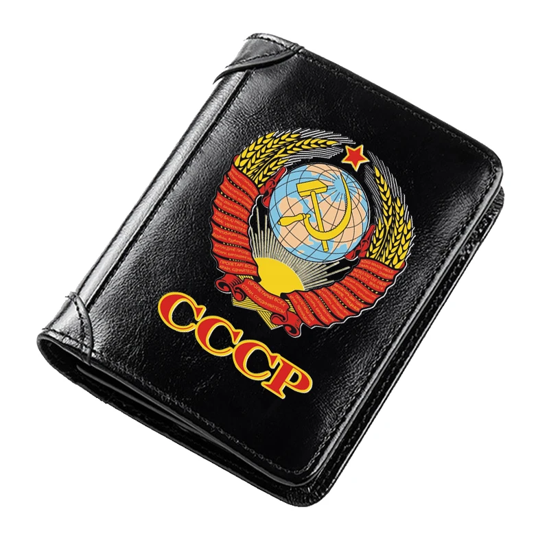 Black Soviet Union CCCP Sign Printing Genuine Leather Wallets for Men Thin Short Multi Function ID Credit Card Holder Money Bag
Black Soviet Union CCCP Sign Printing Genuine Leather Wallets for Men Thin Short Multi Function ID Credit Card Holder Money Bag