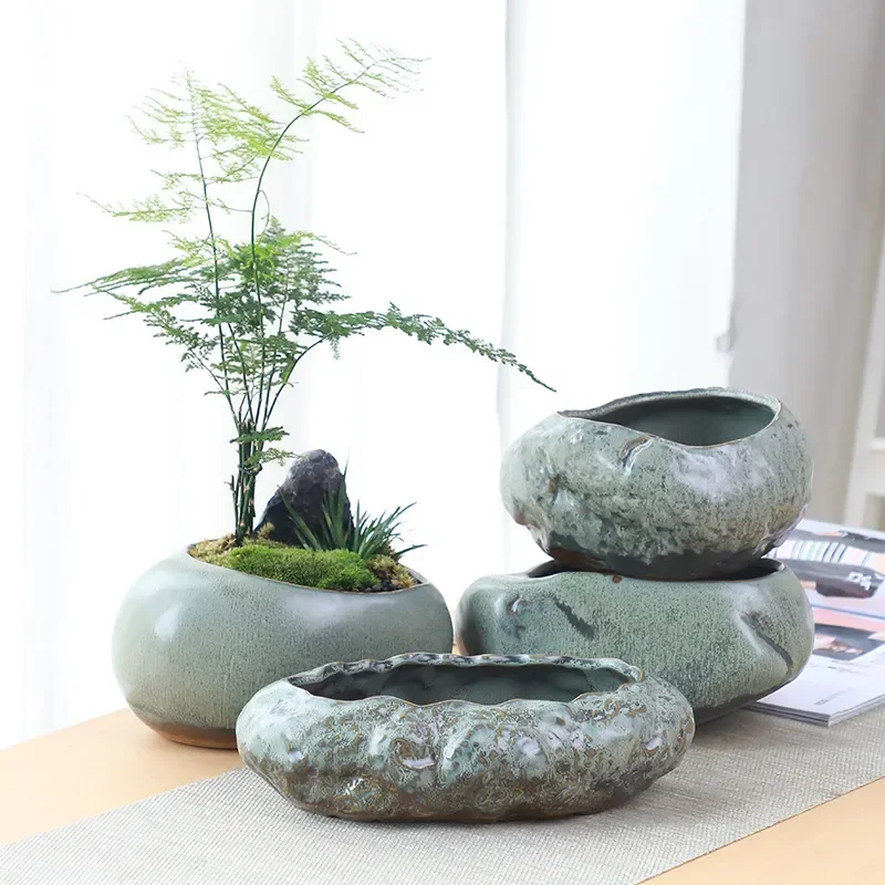 Retro ceramic small flower pot creative desktop home succulent green plant Wenzhu potted utensils Chinese garden handmade
Retro ceramic small flower pot creative desktop home succulent green plant Wenzhu potted utensils Chinese garden handmade