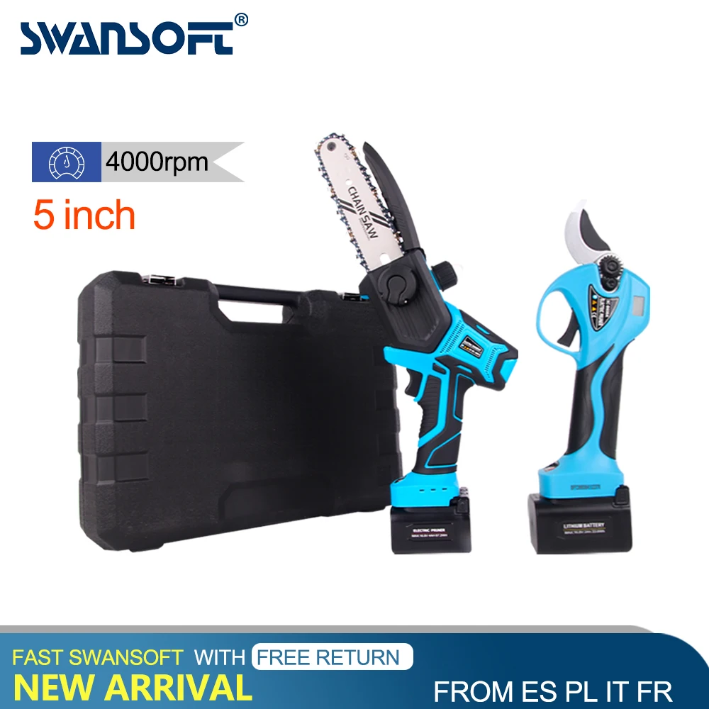 Электрическая цепная мини-пила SWANSOFT, 16,8 в, 4/5/6 дюйма, с 1/2 аккумуляторами
Электрическая цепная мини-пила SWANSOFT, 16,8 в, 4/5/6 дюйма, с 1/2 аккумуляторами
