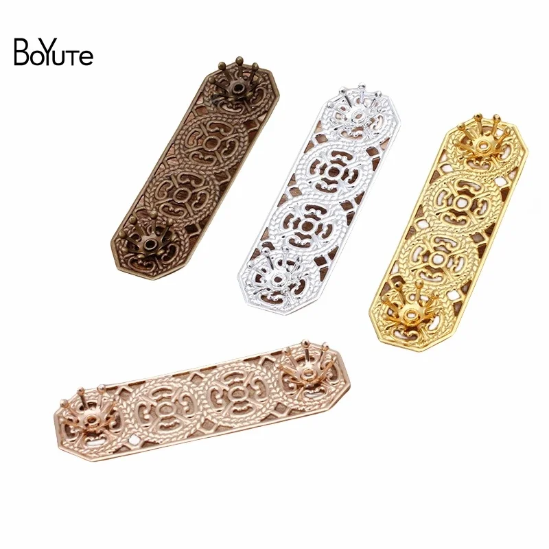 

BoYuTe (50 Pieces/Lot) 15*47MM Metal Brass Filigree Crown Tiara Jewelry Making Diy Handmade Materials