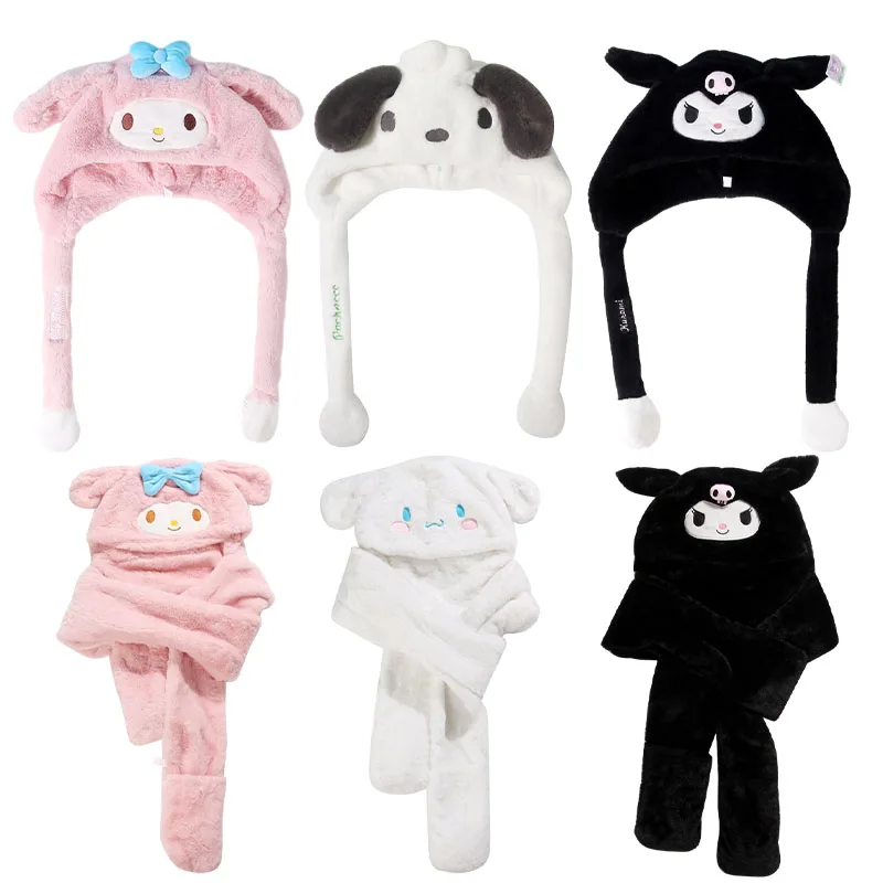 Kawaii Anime Sanrios Kuromi Cinnamoroll Pochacco My Melody Cute Cartoon Embroidered Plush Scarf Moving Ear Hat To Keep Girl Warm
Kawaii Anime Sanrios Kuromi Cinnamoroll Pochacco My Melody Cute Cartoon Embroidered Plush Scarf Moving Ear Hat To Keep Girl Warm