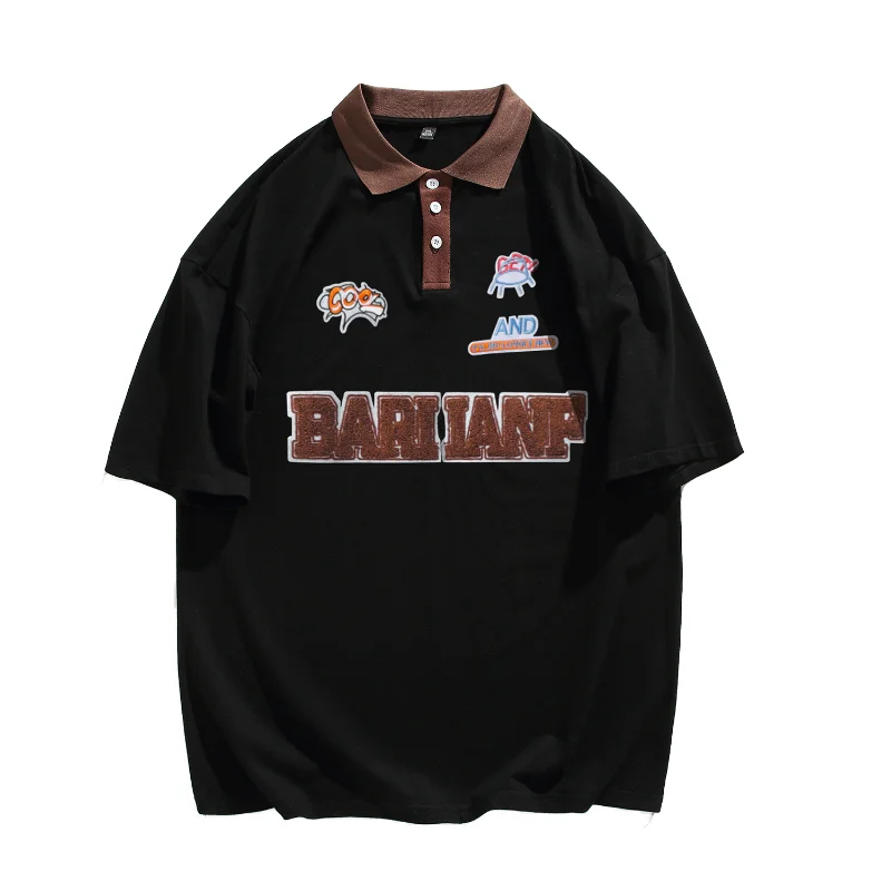 American College Style T-shirts Plus Size Mens Short Sleeve Turn-down Collar Tops 2023 Hip Hop Streetwear Male Loose Tee Shirts
American College Style T-shirts Plus Size Mens Short Sleeve Turn-down Collar Tops 2023 Hip Hop Streetwear Male Loose Tee Shirts